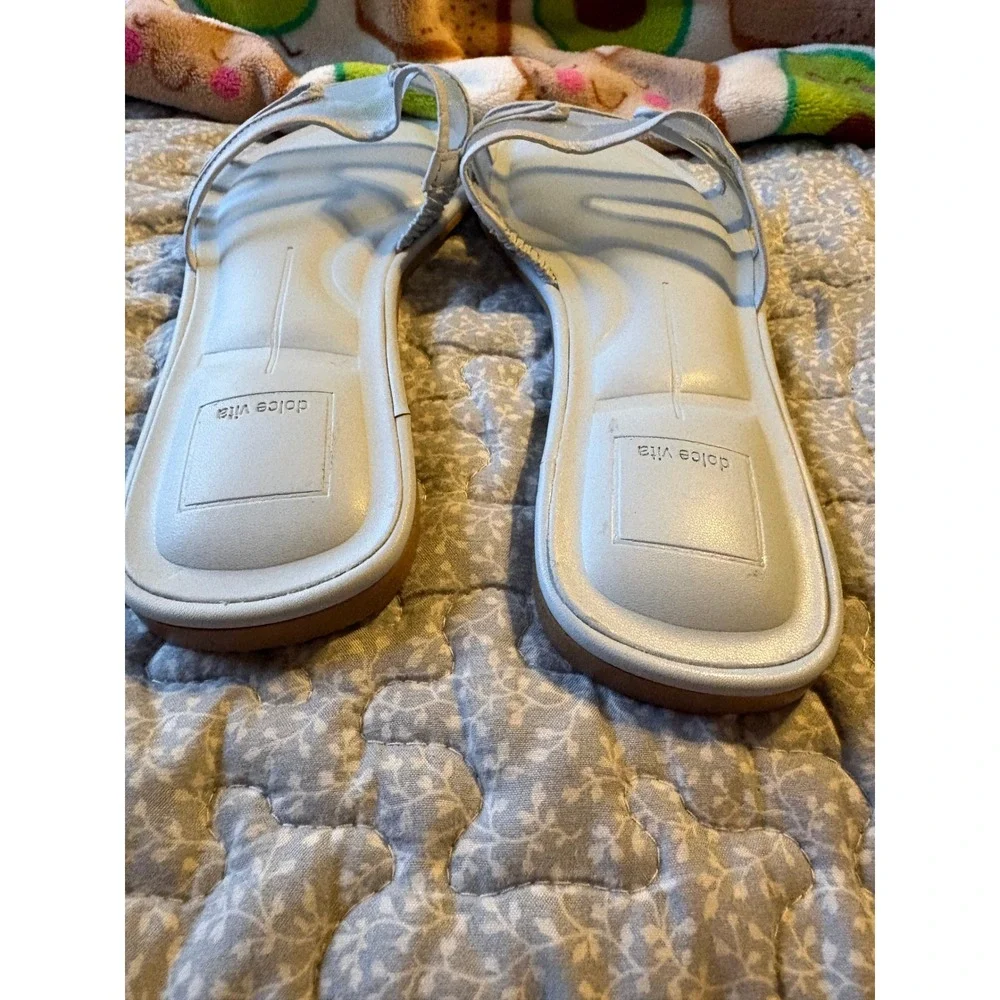Dolce Vita Lori Ice Blue Mesh‎ Multi Strap Flat Slide Sandals Womens 8.5 NEW